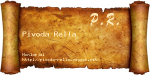 Pivoda Rella névjegykártya